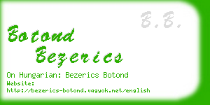 botond bezerics business card